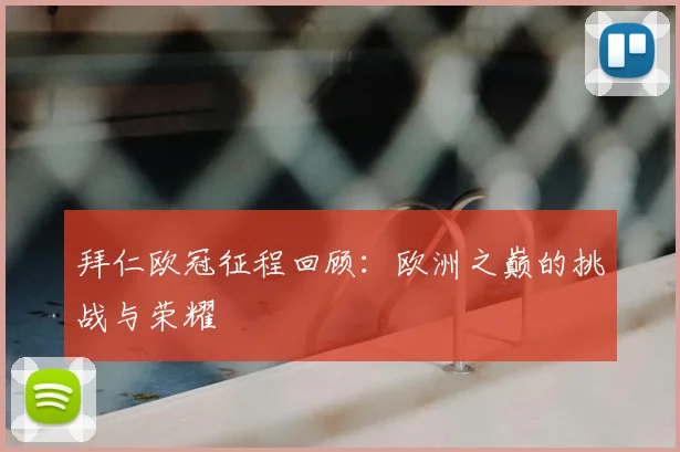 拜仁欧冠征程回顾:欧洲之巅的挑战与荣耀